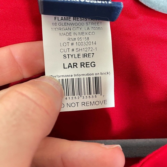 Lot Of 2 Lapco FR Large Mens Red Moisture Management Collared Button Up New* - Picture 5 of 9